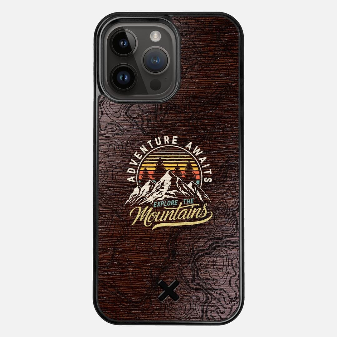 Wanderlust Case for the Apple iPhone 15 Pro Max featuring a UV Printed Wenge Wood backer with the Keyway X Mark#Phone Model_iPhone 15 Pro Max