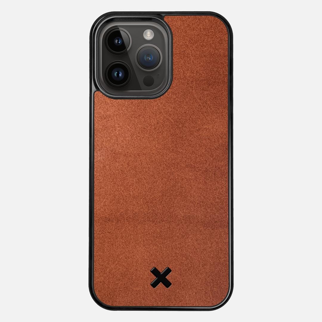 Whiskey Leather Case for the Apple iPhone 15 Pro Max featuring a Genuine Leather backer with the Keyway X Mark#Phone Model_iPhone 15 Pro Max