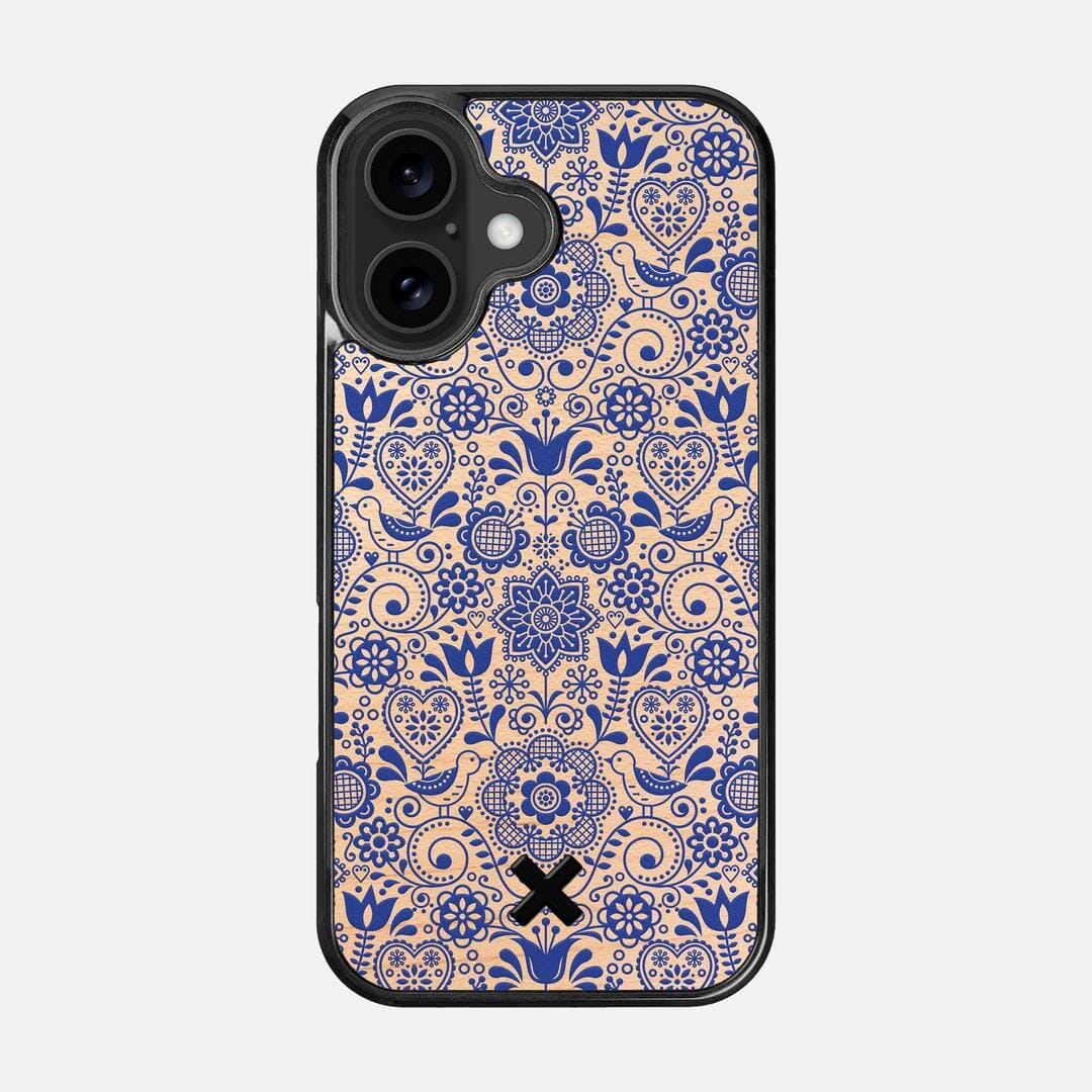Bloom Case for the Apple iPhone 16 featuring a UV Printed Maple Wood backer with the Keyway X Mark#Phone Model_iPhone 16