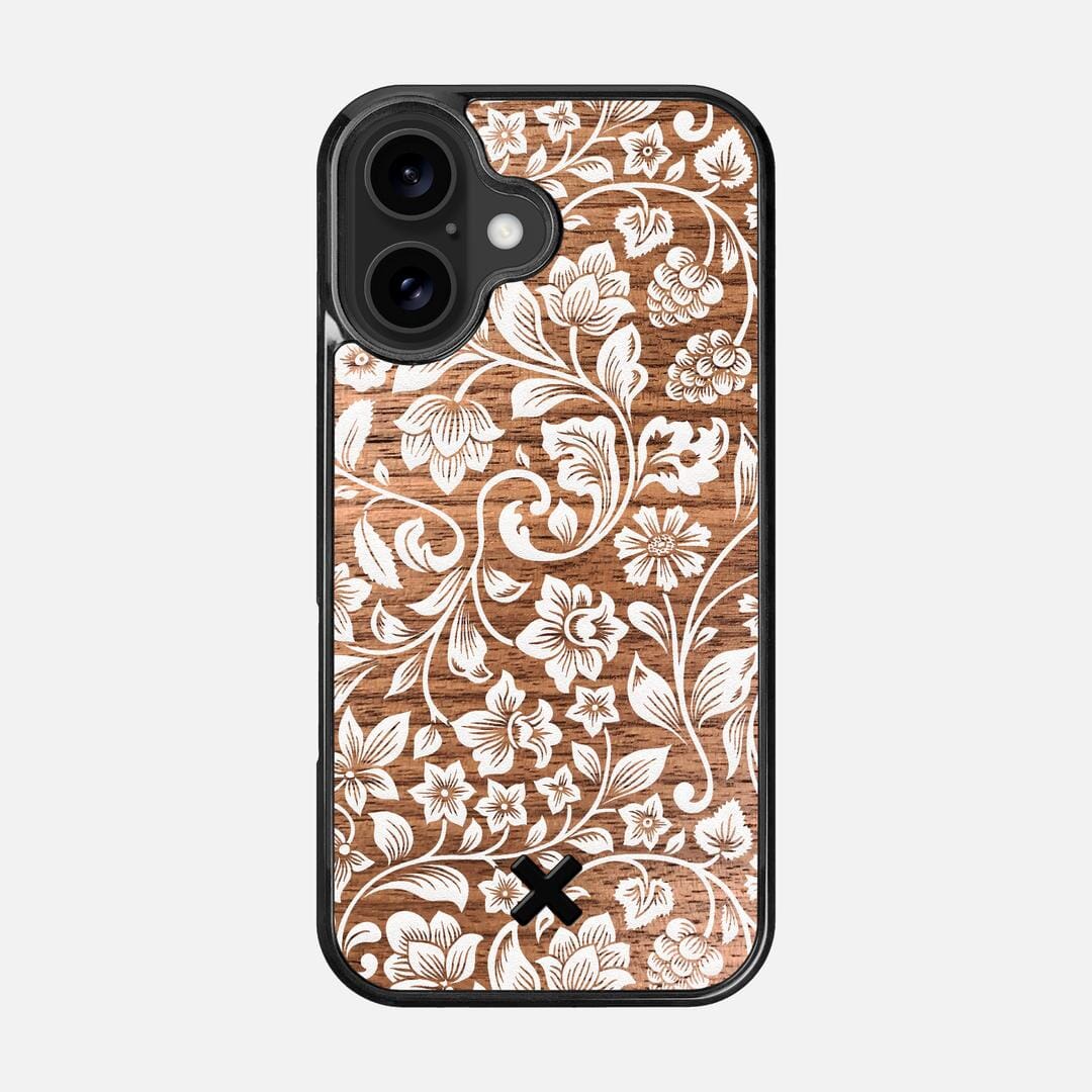 Blossom Case for the Apple iPhone 16 featuring a UV Printed Walnut Wood backer with the Keyway X Mark#Phone Model_iPhone 16