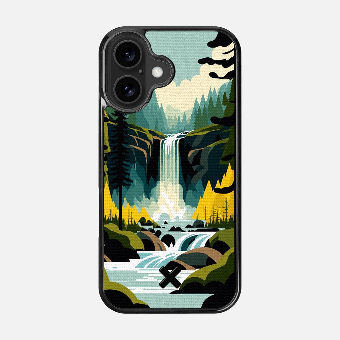 Cascade Case for the Apple iPhone 16 featuring a UV Printed Cotton Canvas backer with the Keyway X Mark#Phone Model_iPhone 16