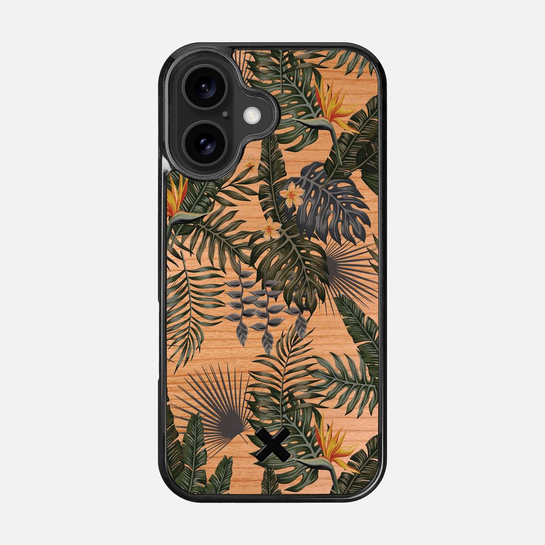 Flora Case for the Apple iPhone 16 featuring a UV Printed Cherry Wood backer with the Keyway X Mark#Phone Model_iPhone 16