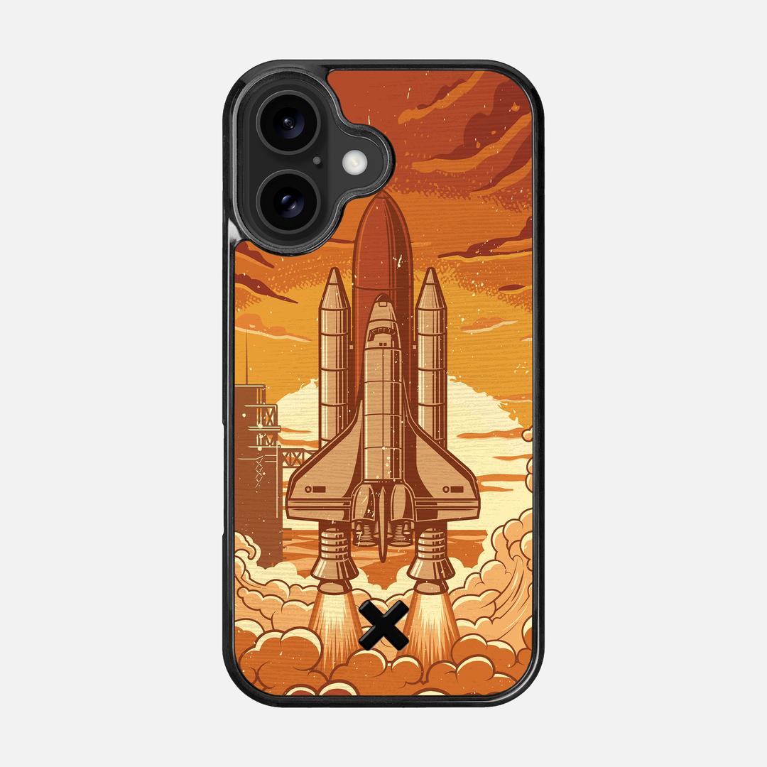 Launch Case for the Apple iPhone 16 featuring a UV Printed Wenge Wood backer with the Keyway X Mark#Phone Model_iPhone 16