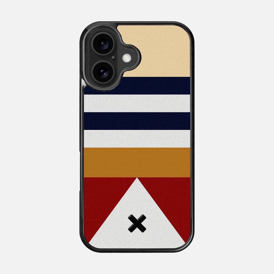 Lodge Case for the Apple iPhone 16 featuring a UV Printed Cotton Canvas backer with the Keyway X Mark#Phone Model_iPhone 16