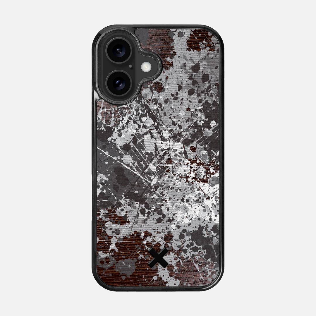 Mono Case for the Apple iPhone 16 featuring a UV Printed Wenge Wood backer with the Keyway X Mark#Phone Model_iPhone 16