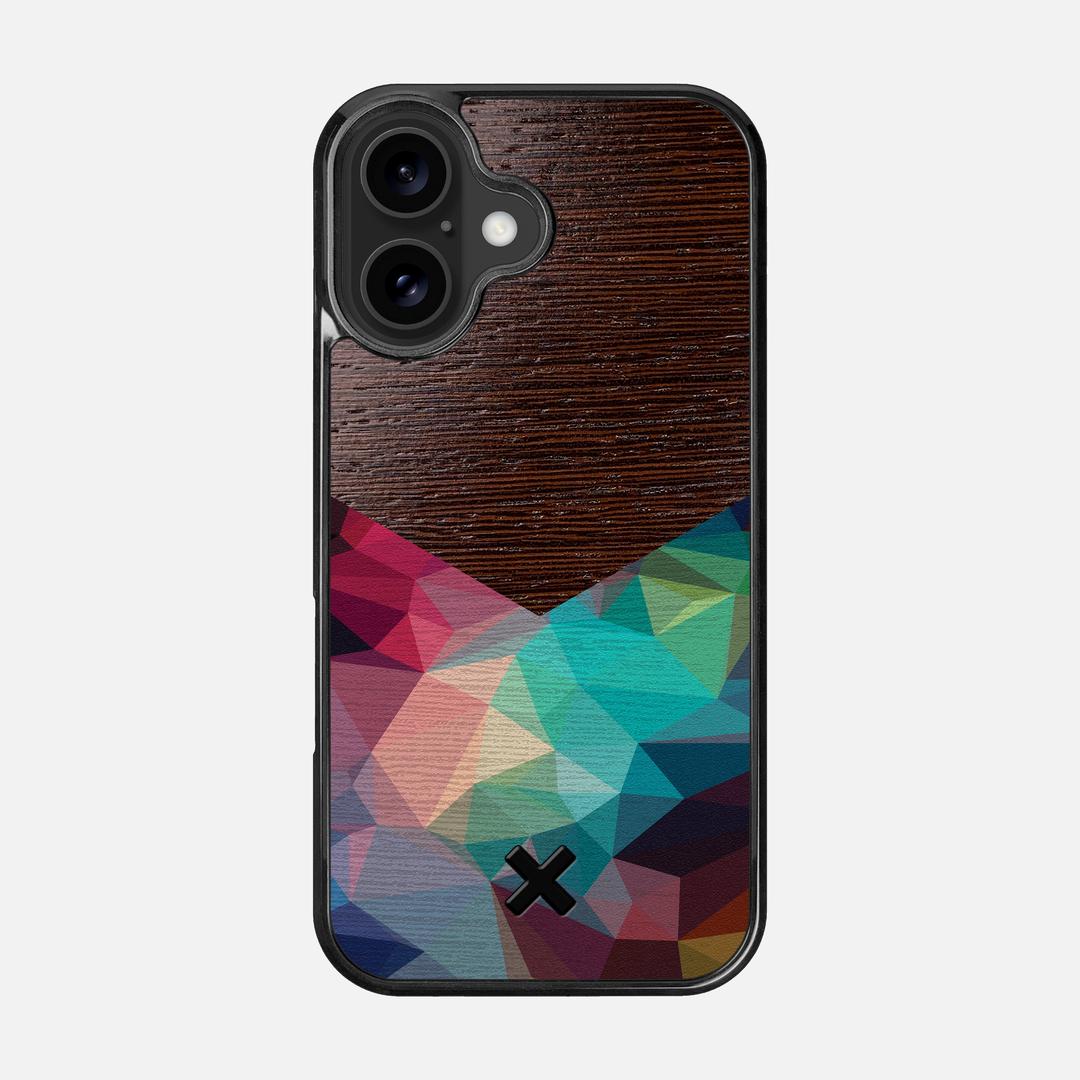 Prism Case for the Apple iPhone 16 featuring a UV Printed Wenge Wood backer with the Keyway X Mark#Phone Model_iPhone 16