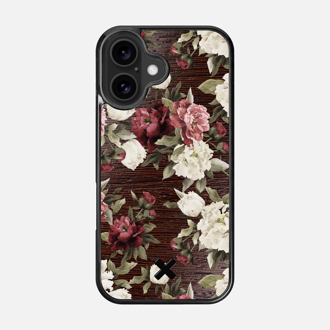 Rose Case for the Apple iPhone 16 featuring a UV Printed Wenge Wood backer with the Keyway X Mark#Phone Model_iPhone 16