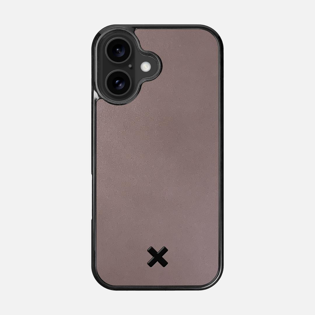 Slate Leather Case for the Apple iPhone 16 featuring a Genuine Leather backer with the Keyway X Mark#Phone Model_iPhone 16