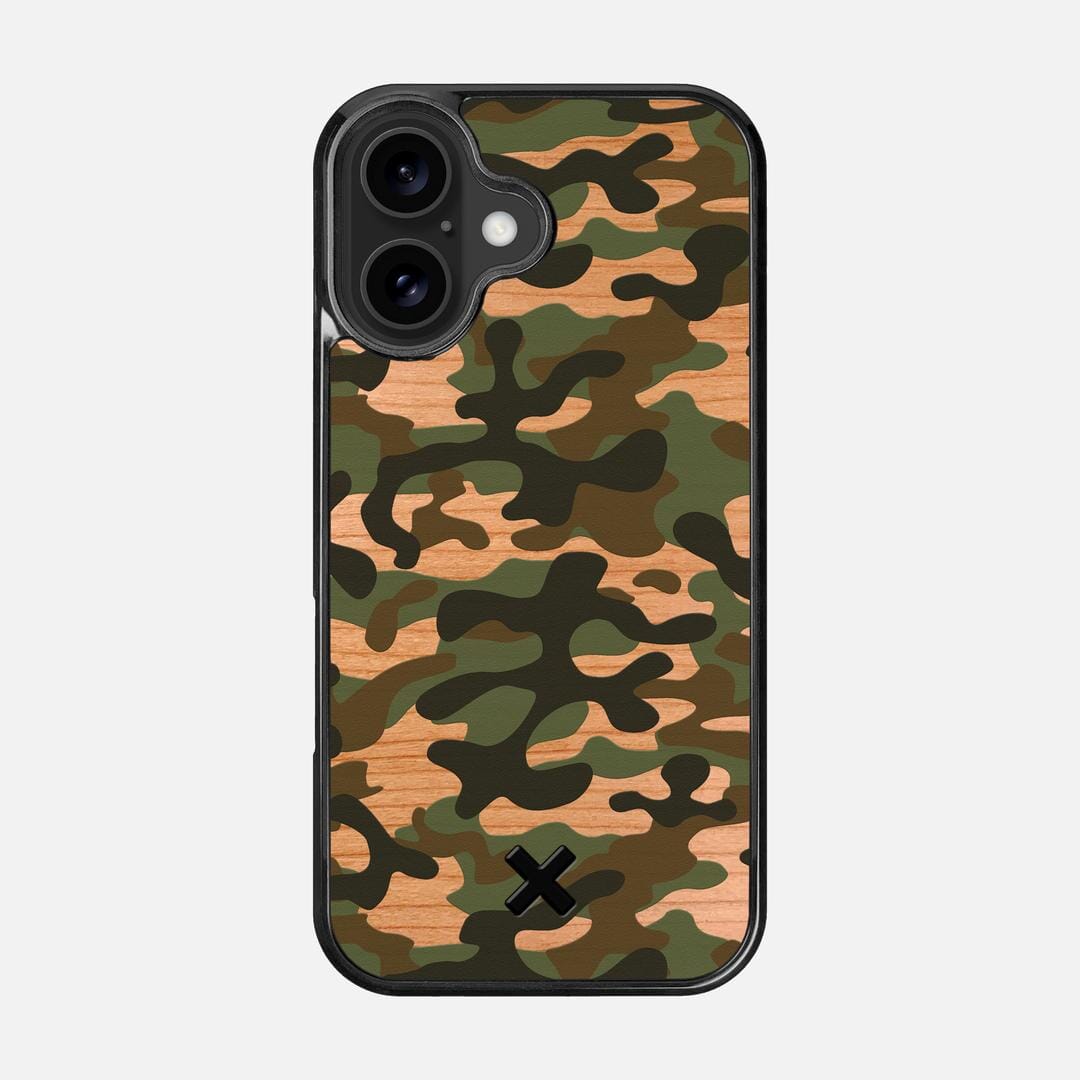 Trooper Case for the Apple iPhone 16 featuring a UV Printed and Cherry Wood backer with the Keyway X Mark#Phone Model_iPhone 16