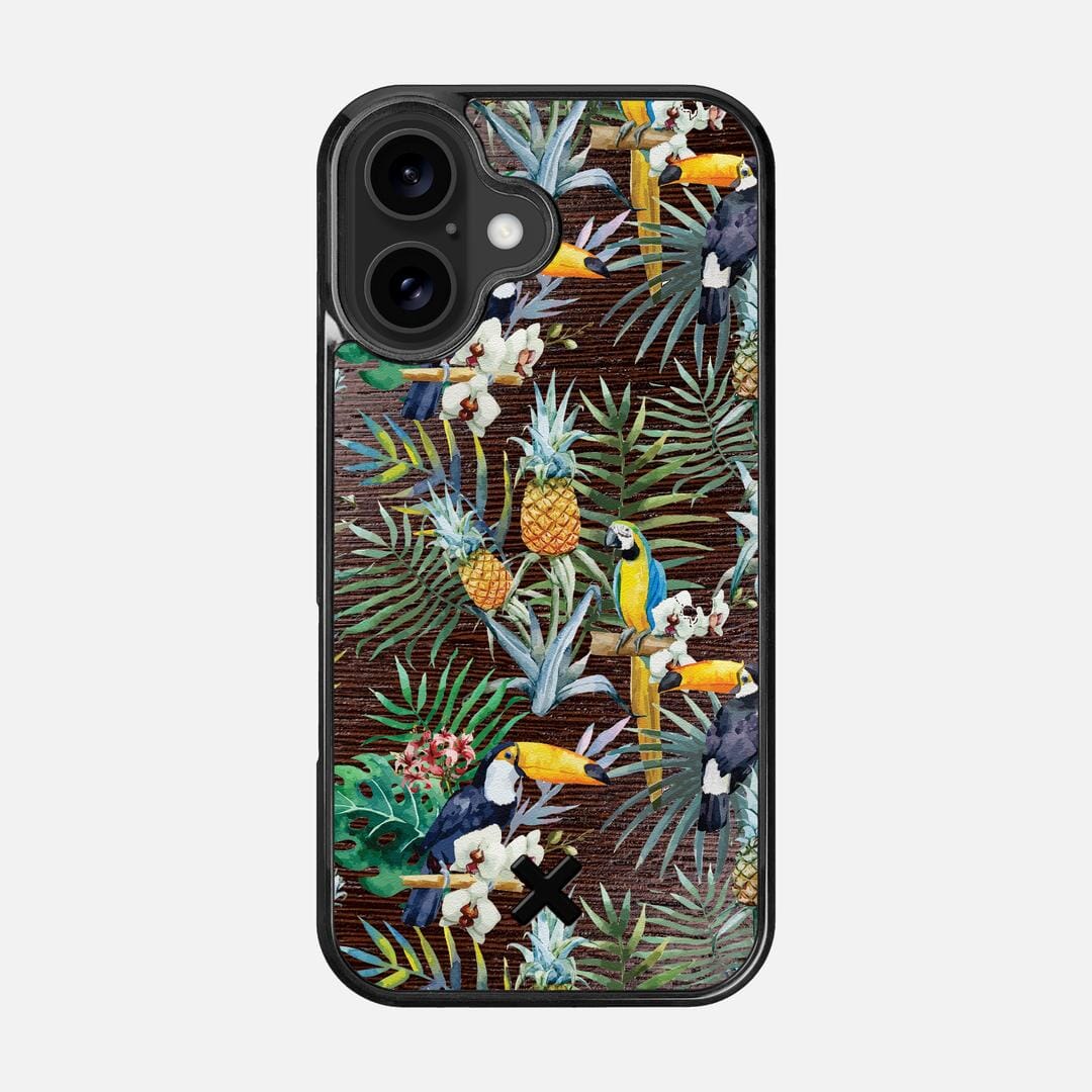 Tropic Case for the Apple iPhone 16 featuring a UV Printed and Wenge Wood backer with the Keyway X Mark#Phone Model_iPhone 16