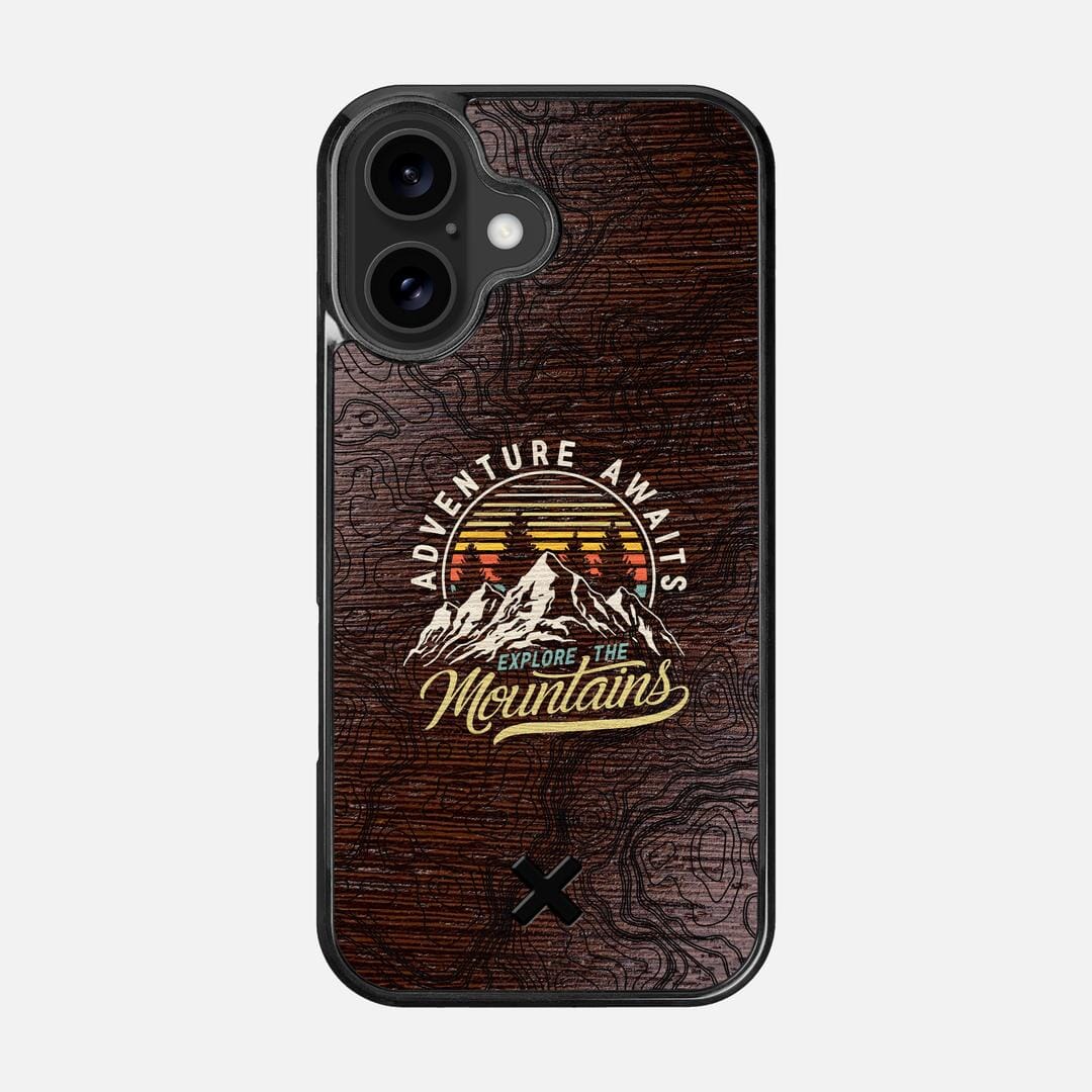 Wanderlust Case for the Apple iPhone 16 featuring a UV Printed Wenge Wood backer with the Keyway X Mark#Phone Model_iPhone 16