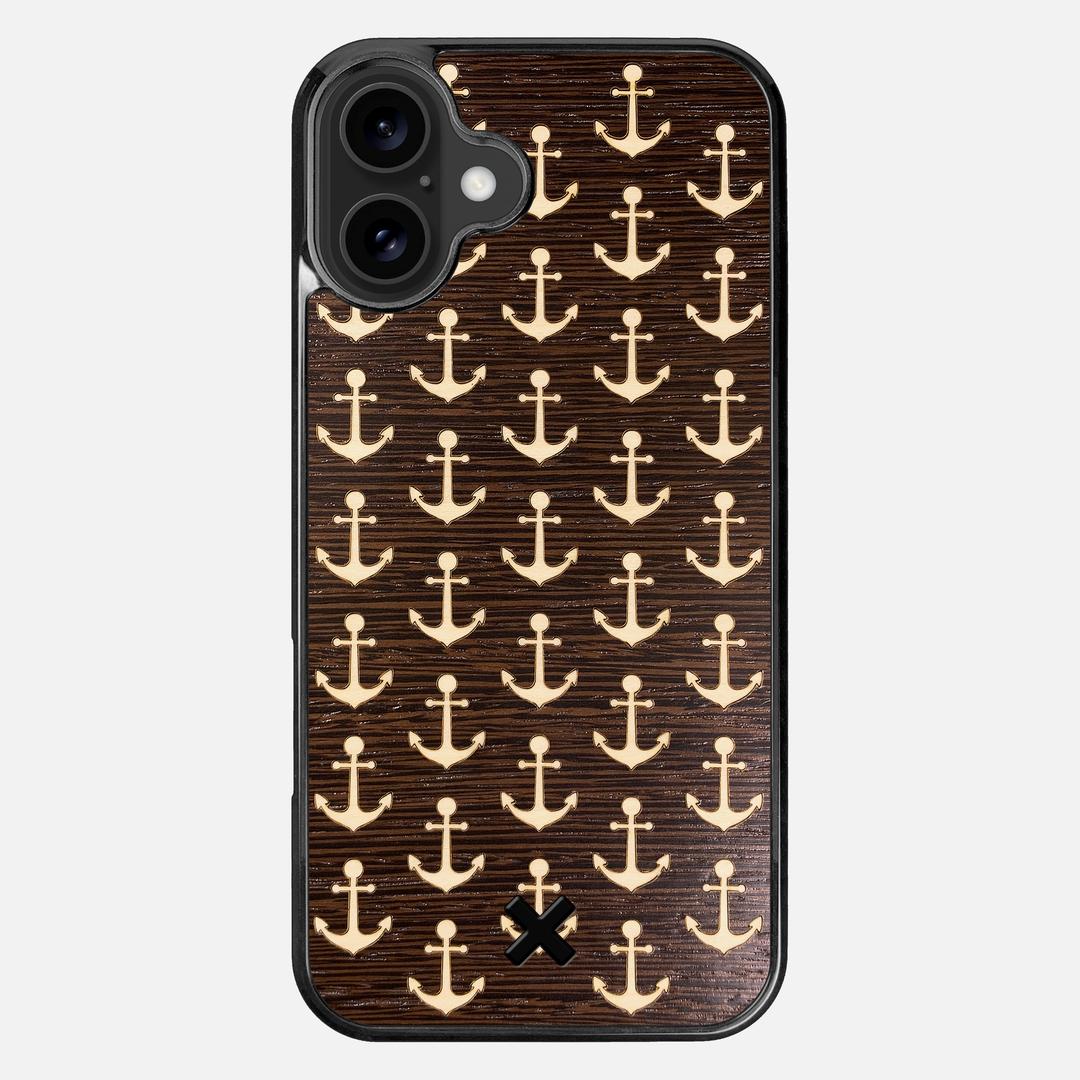 Anchor Case for the Apple iPhone 16 Plus featuring a Maple and Wenge Wood backer with the Keyway X Mark#Phone Model_iPhone 16 Plus