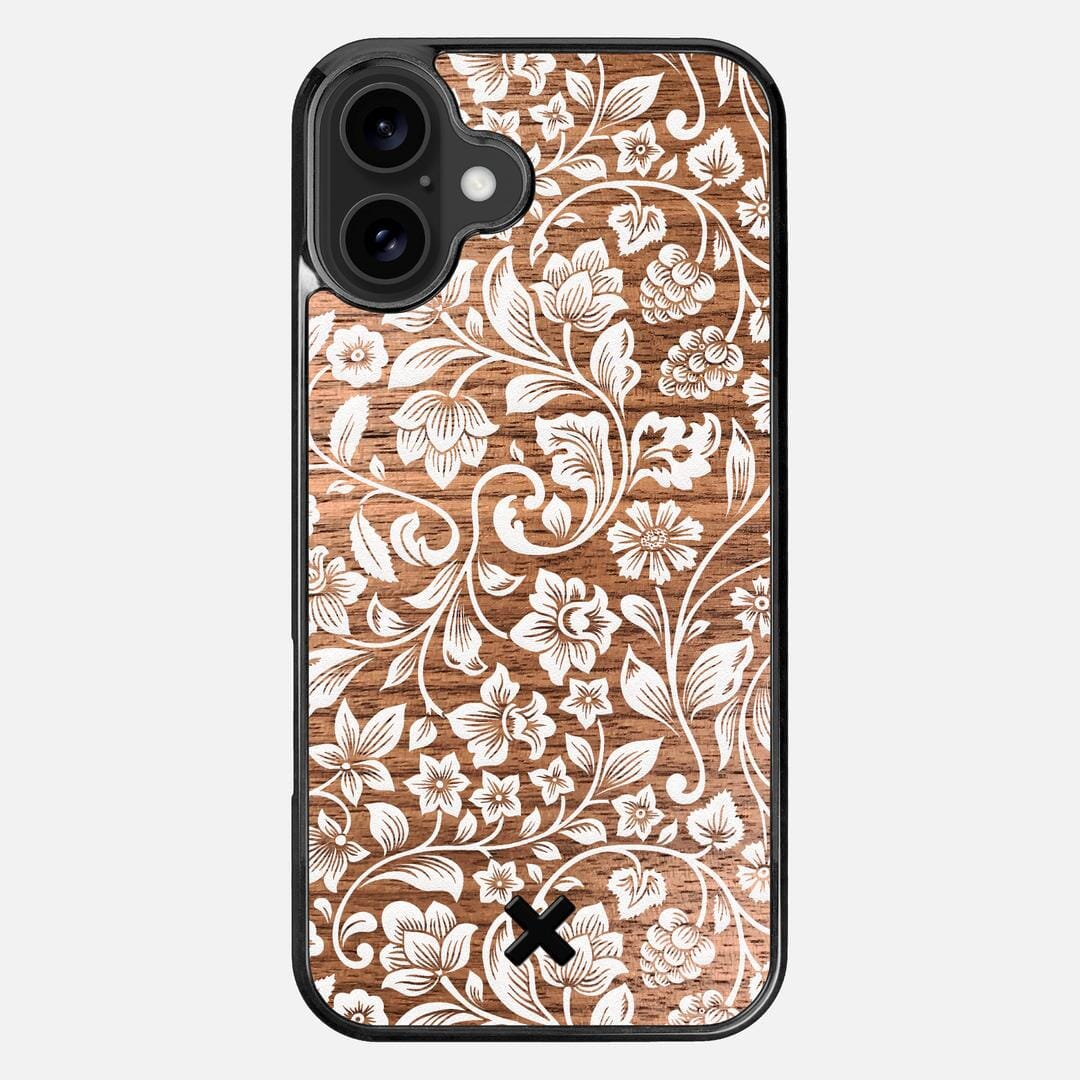 Blossom Case for the Apple iPhone 16 Plus featuring a UV Printed Walnut Wood backer with the Keyway X Mark#Phone Model_iPhone 16 Plus