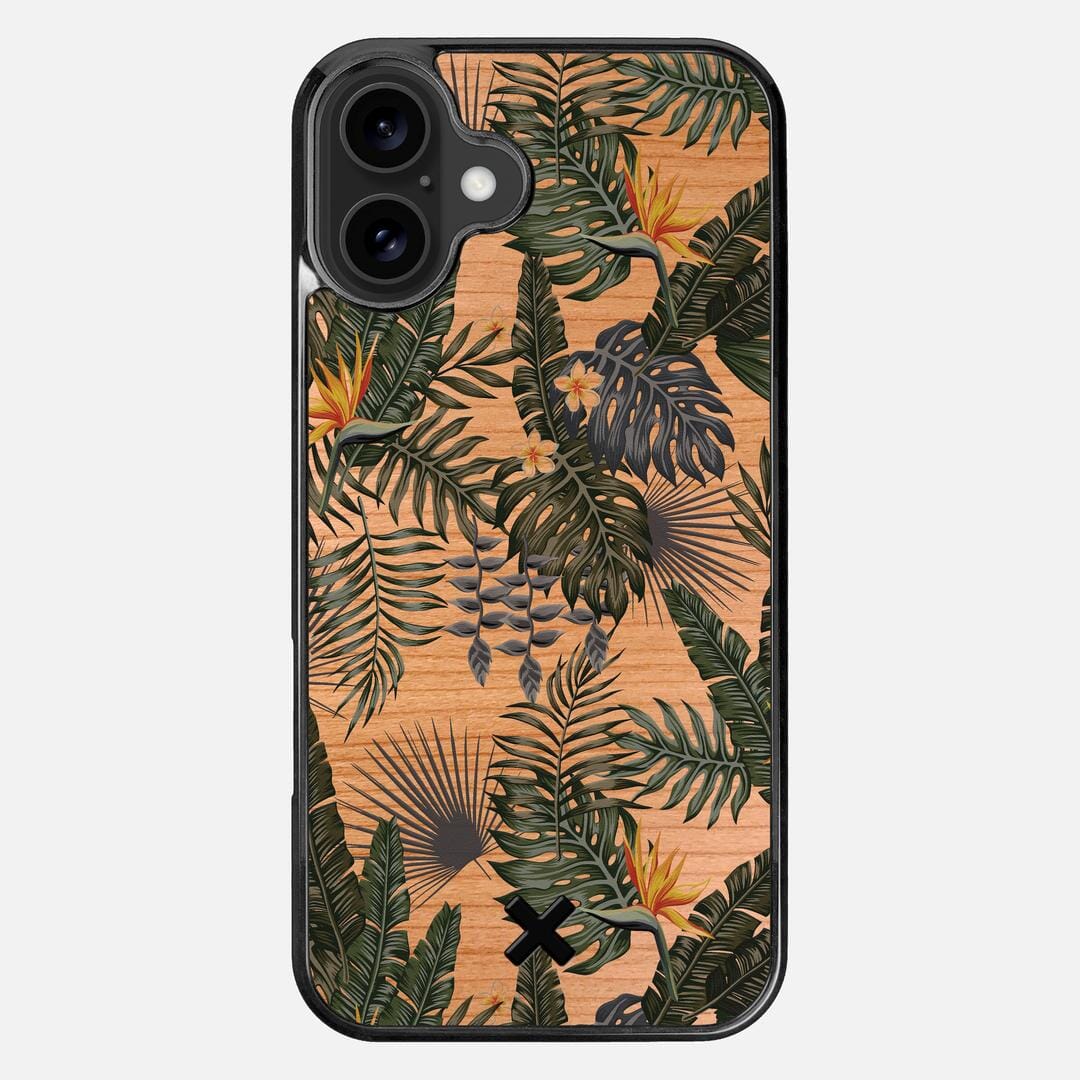 Flora Case for the Apple iPhone 16 Plus featuring a UV Printed Cherry Wood backer with the Keyway X Mark#Phone Model_iPhone 16 Plus