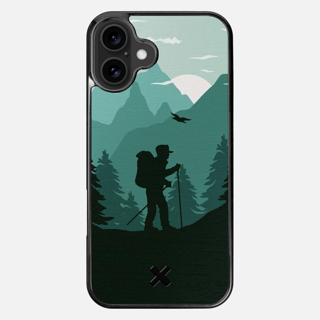Hiker Case for the Apple iPhone 16 Plus featuring a UV Printed Wenge Wood backer with the Keyway X Mark#Phone Model_iPhone 16 Plus