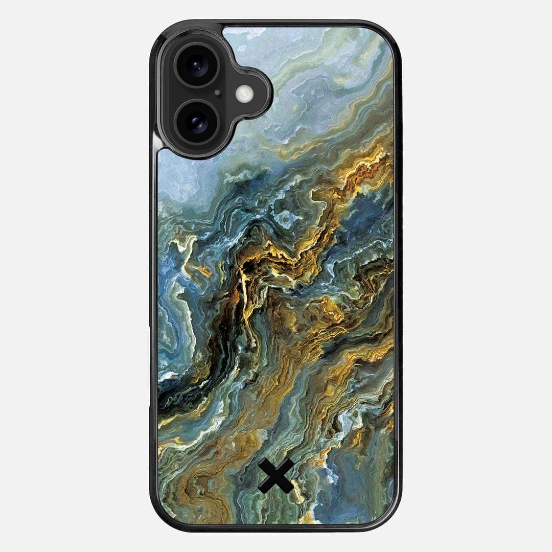 Indigo Case for the Apple iPhone 16 Plus featuring a UV Printed Wenge Wood backer with the Keyway X Mark#Phone Model_iPhone 16 Plus