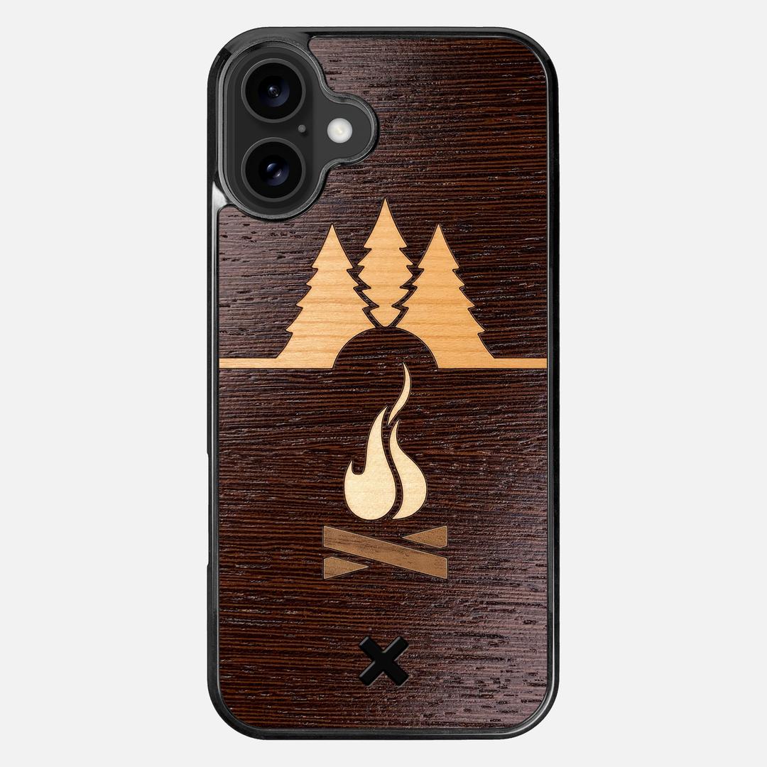 Nomad Case for the Apple iPhone 16 Plus featuring a Wenge, Cherry, Maple, and Walnut Wood backer with the Keyway X Mark#Phone Model_iPhone 16 Plus
