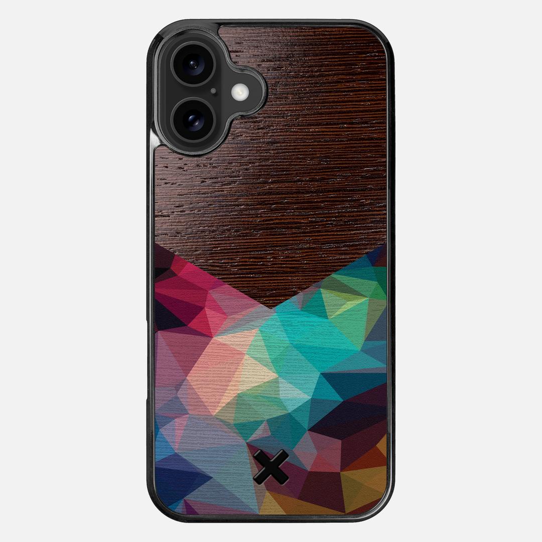 Prism Case for the Apple iPhone 16 Plus featuring a UV Printed Wenge Wood backer with the Keyway X Mark#Phone Model_iPhone 16 Plus