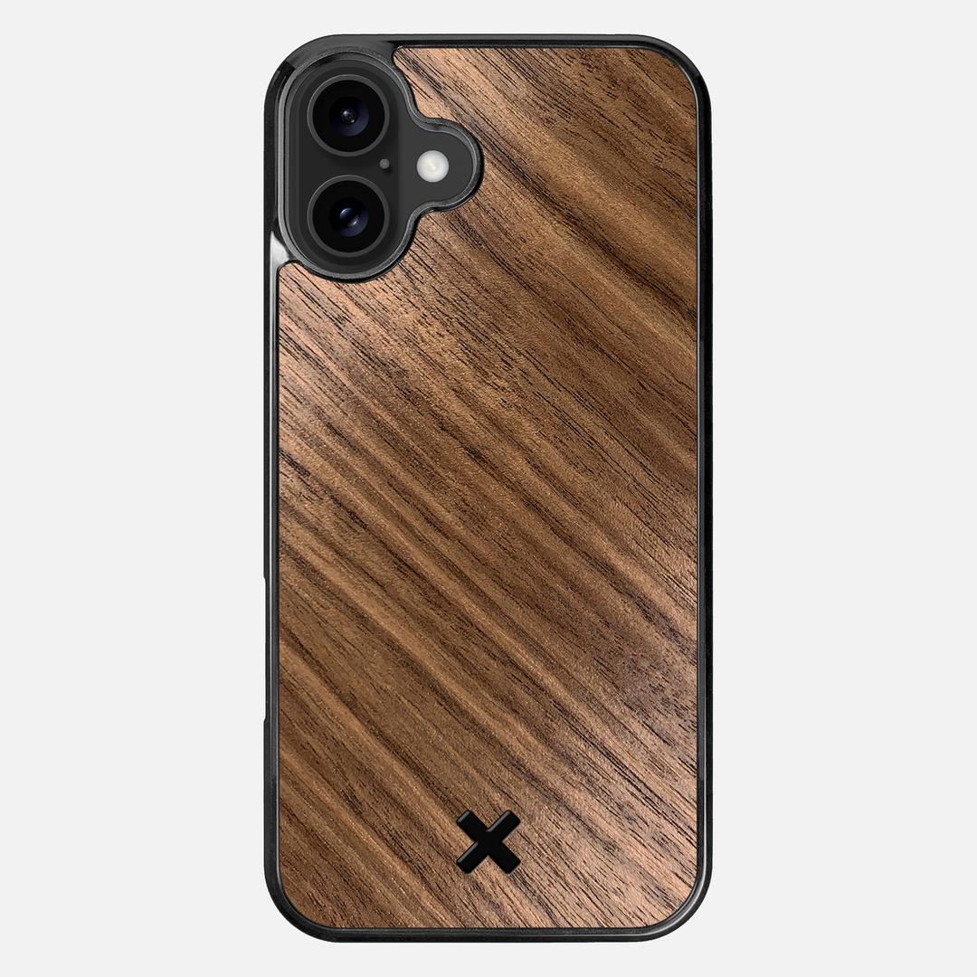 Walnut Pure Case for the Apple iPhone 16 Plus featuring a Walnut Wood backer with the Keyway X Mark#Phone Model_iPhone 16 Plus