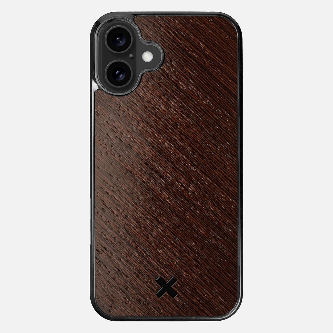 Wenge Pure Case for the Apple iPhone 16 Plus featuring a Wenge Wood backer with the Keyway X Mark#Phone Model_iPhone 16 Plus