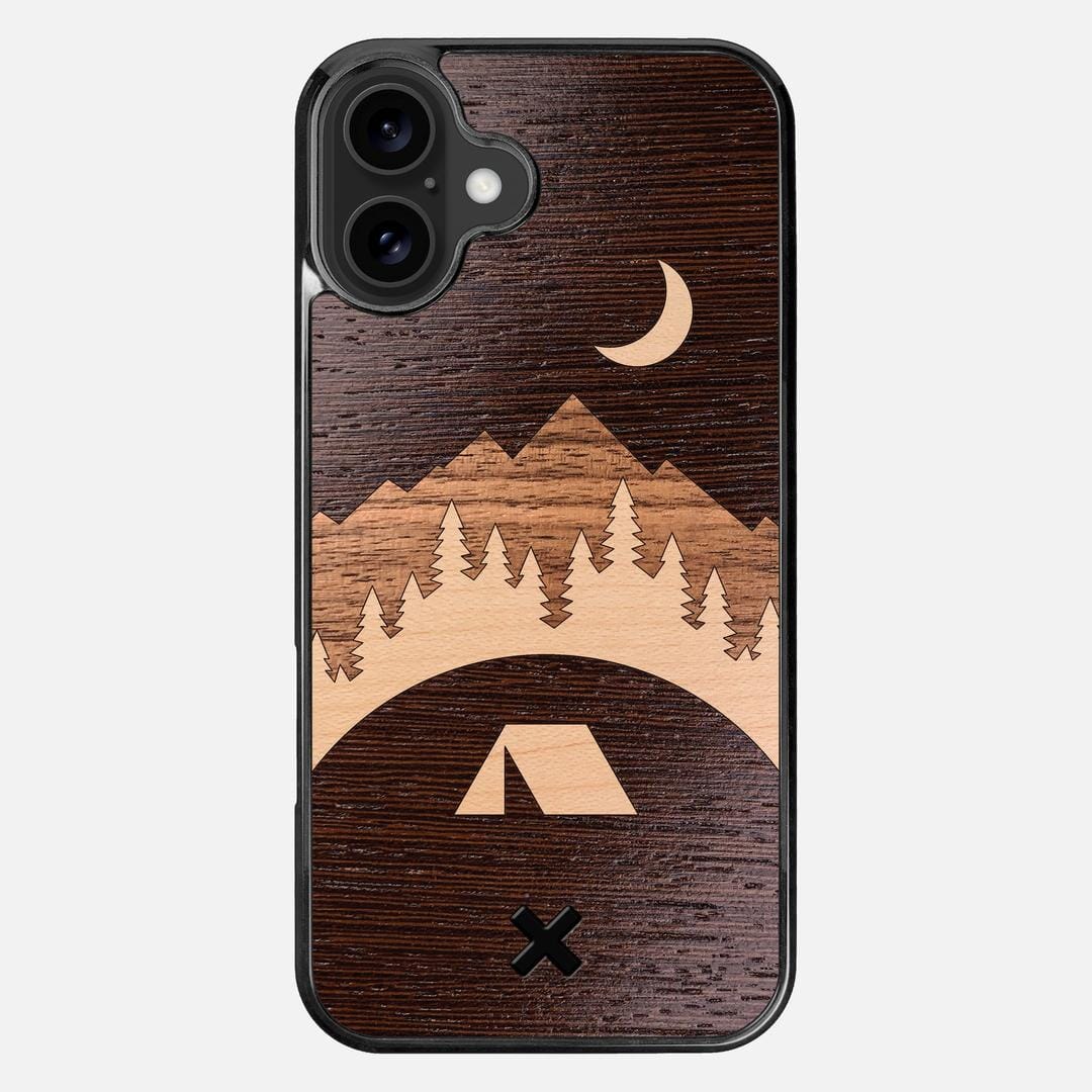 Woodland Case for the Apple iPhone 16 Plus featuring a Wenge, Maple, and Walnut Wood backer with the Keyway X Mark#Phone Model_iPhone 16 Plus