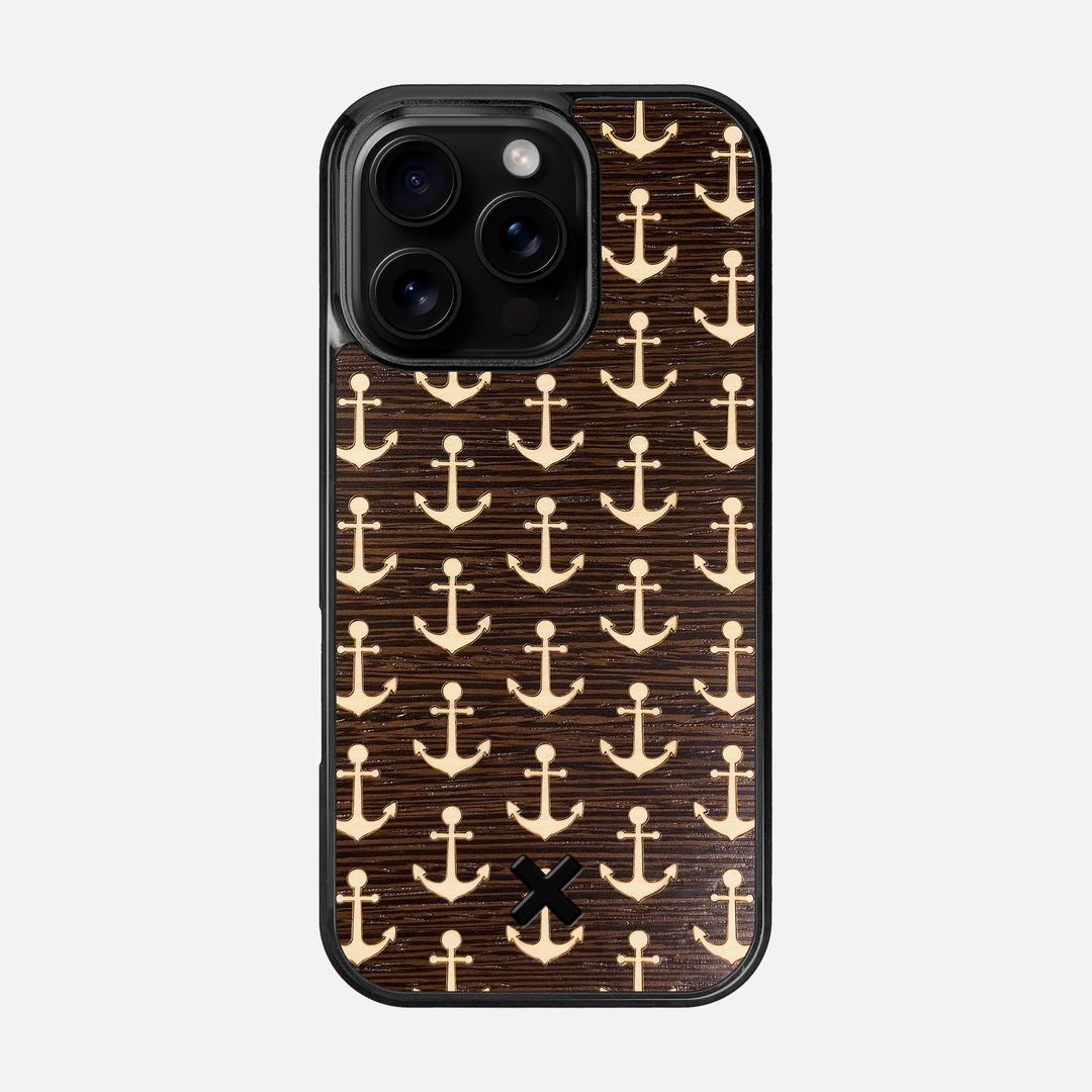 Anchor Case for the Apple iPhone 16 Pro featuring a Maple and Wenge Wood backer with the Keyway X Mark#Phone Model_iPhone 16 Pro