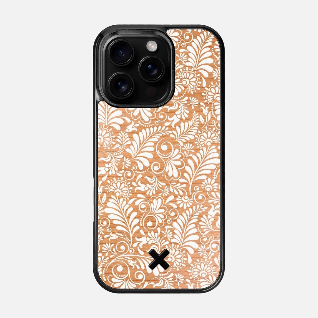 Botanica Case for the Apple iPhone 16 Pro featuring a UV Printed Cherry Wood backer with the Keyway X Mark#Phone Model_iPhone 16 Pro