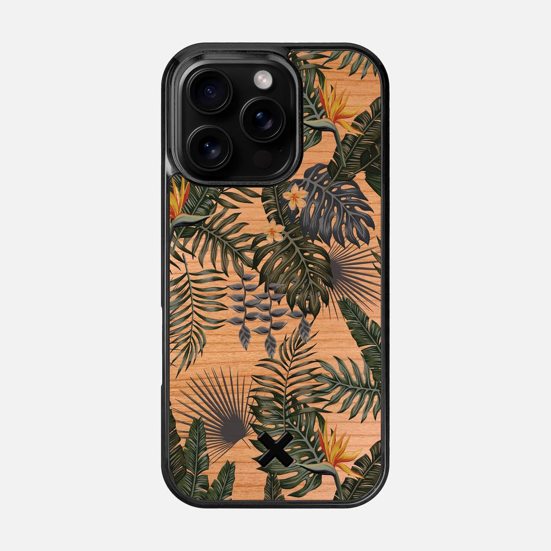 Flora Case for the Apple iPhone 16 Pro featuring a UV Printed Cherry Wood backer with the Keyway X Mark#Phone Model_iPhone 16 Pro