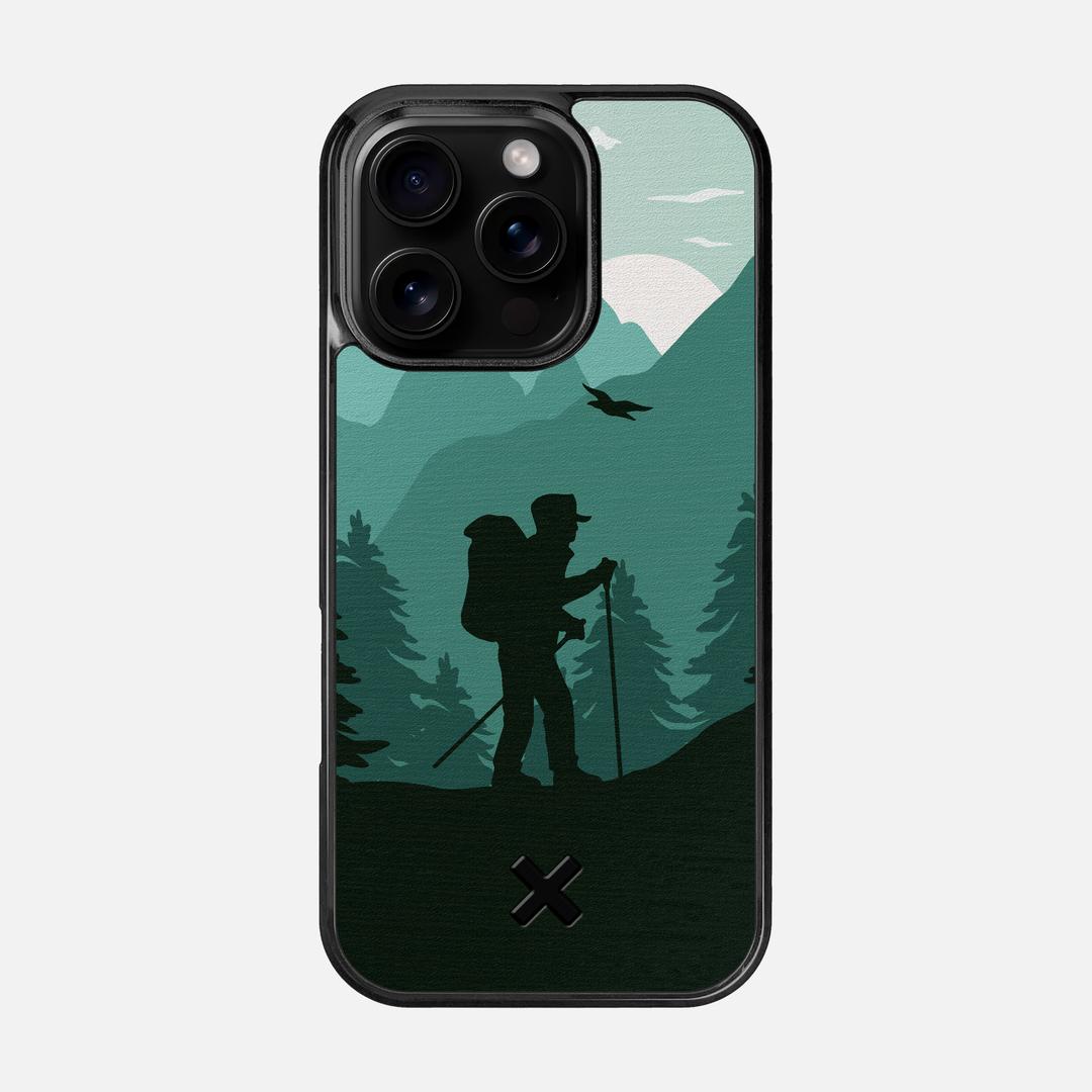 Hiker Case for the Apple iPhone 16 Pro featuring a UV Printed Wenge Wood backer with the Keyway X Mark#Phone Model_iPhone 16 Pro