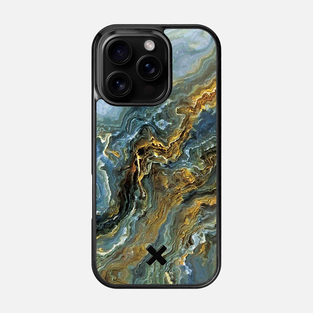 Indigo Case for the Apple iPhone 16 Pro featuring a UV Printed Wenge Wood backer with the Keyway X Mark#Phone Model_iPhone 16 Pro