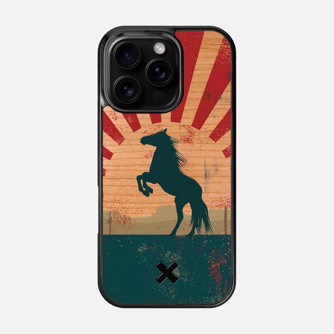 Mustang Case for the Apple iPhone 16 Pro featuring a UV Printed Cherry Wood backer with the Keyway X Mark#Phone Model_iPhone 16 Pro