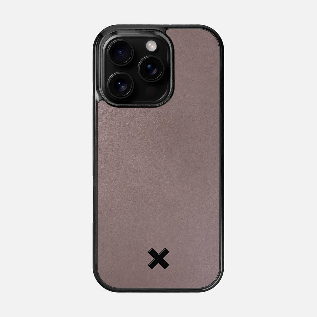 Slate Leather Case for the Apple iPhone 16 Pro featuring a Genuine Leather backer with the Keyway X Mark#Phone Model_iPhone 16 Pro