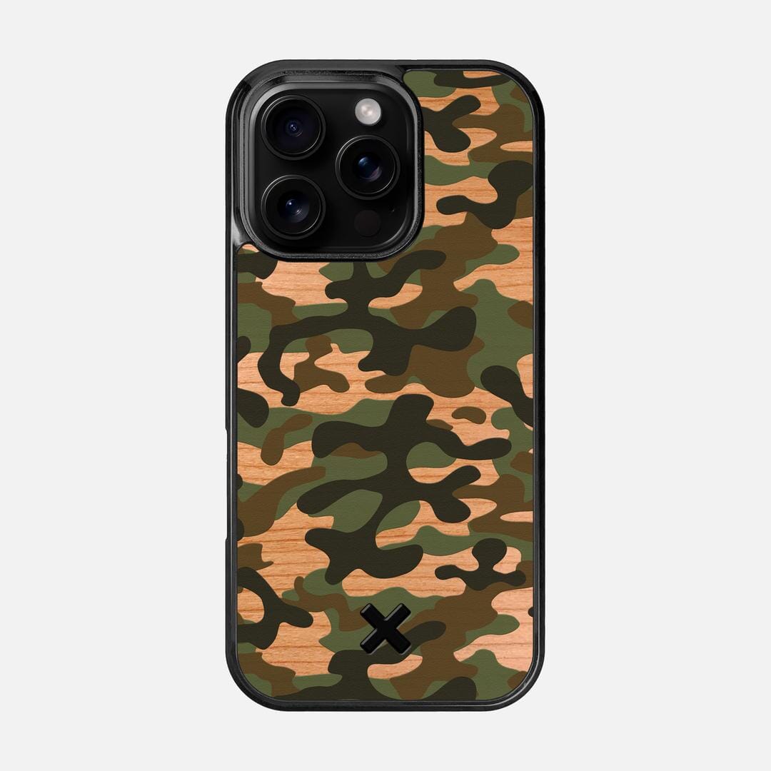 Trooper Case for the Apple iPhone 16 Pro featuring a UV Printed and Cherry Wood backer with the Keyway X Mark#Phone Model_iPhone 16 Pro