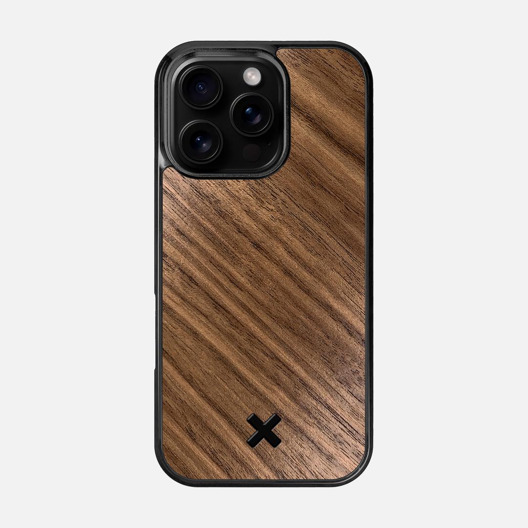 Walnut Pure Case for the Apple iPhone 16 Pro featuring a Walnut Wood backer with the Keyway X Mark#Phone Model_iPhone 16 Pro