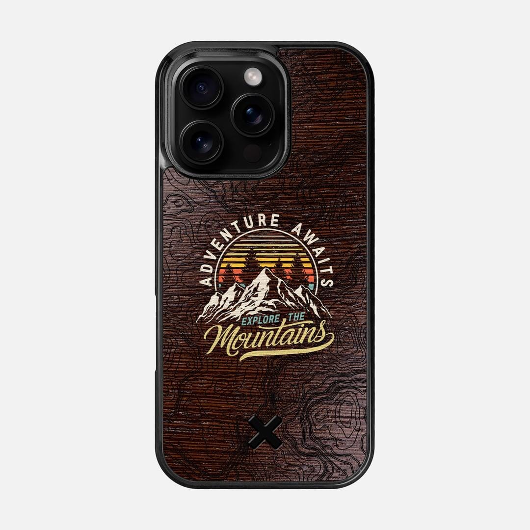 Wanderlust Case for the Apple iPhone 16 Pro featuring a UV Printed Wenge Wood backer with the Keyway X Mark#Phone Model_iPhone 16 Pro