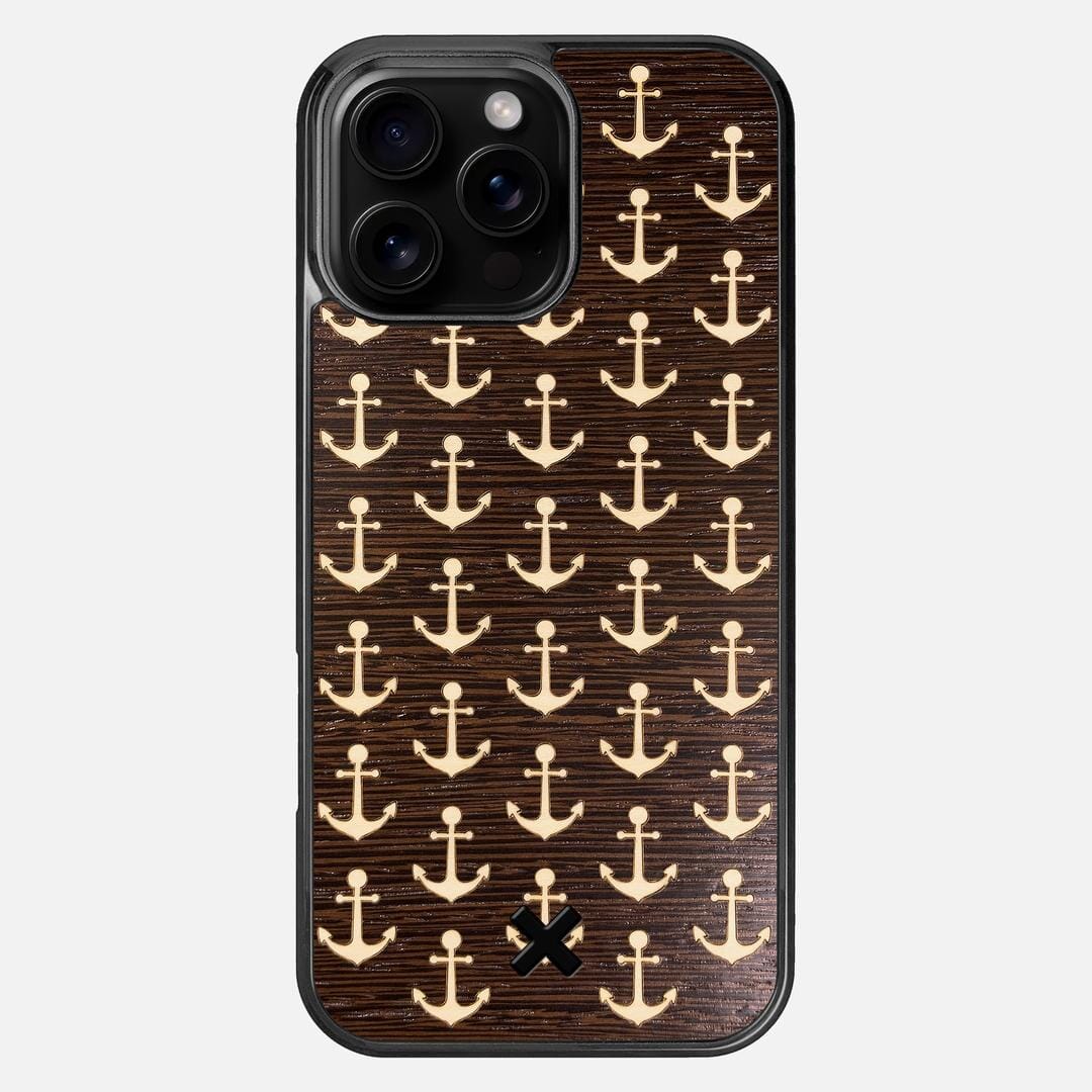Anchor Case for the Apple iPhone 16 Pro Max featuring a Maple and Wenge Wood backer with the Keyway X Mark#Phone Model_iPhone 16 Pro Max