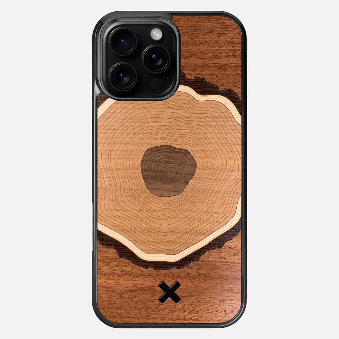 Arbor Case for the Apple iPhone 16 Pro Max featuring a Sapele, Wenge, Maple, Cherry, and Walnut Wood backer with the Keyway X Mark#Phone Model_iPhone 16 Pro Max