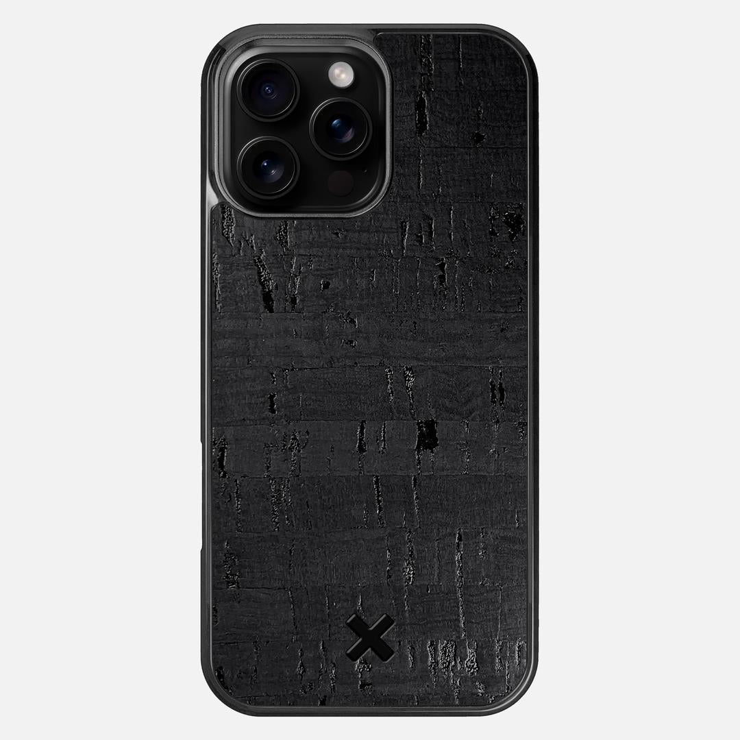 Black Cork Case for the Apple iPhone 16 Pro Max featuring a Genuine Cork backer with the Keyway X Mark#Phone Model_iPhone 16 Pro Max