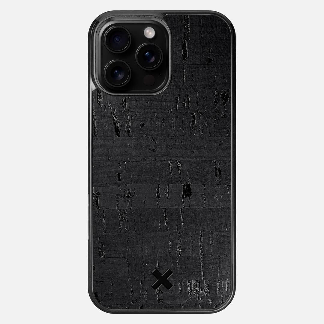 Black Cork Case for the Apple iPhone 16 Pro Max featuring a Genuine Cork backer with the Keyway X Mark#Phone Model_iPhone 16 Pro Max