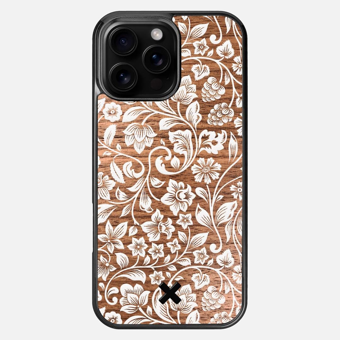 Blossom Case for the Apple iPhone 16 Pro Max featuring a UV Printed Walnut Wood backer with the Keyway X Mark#Phone Model_iPhone 16 Pro Max