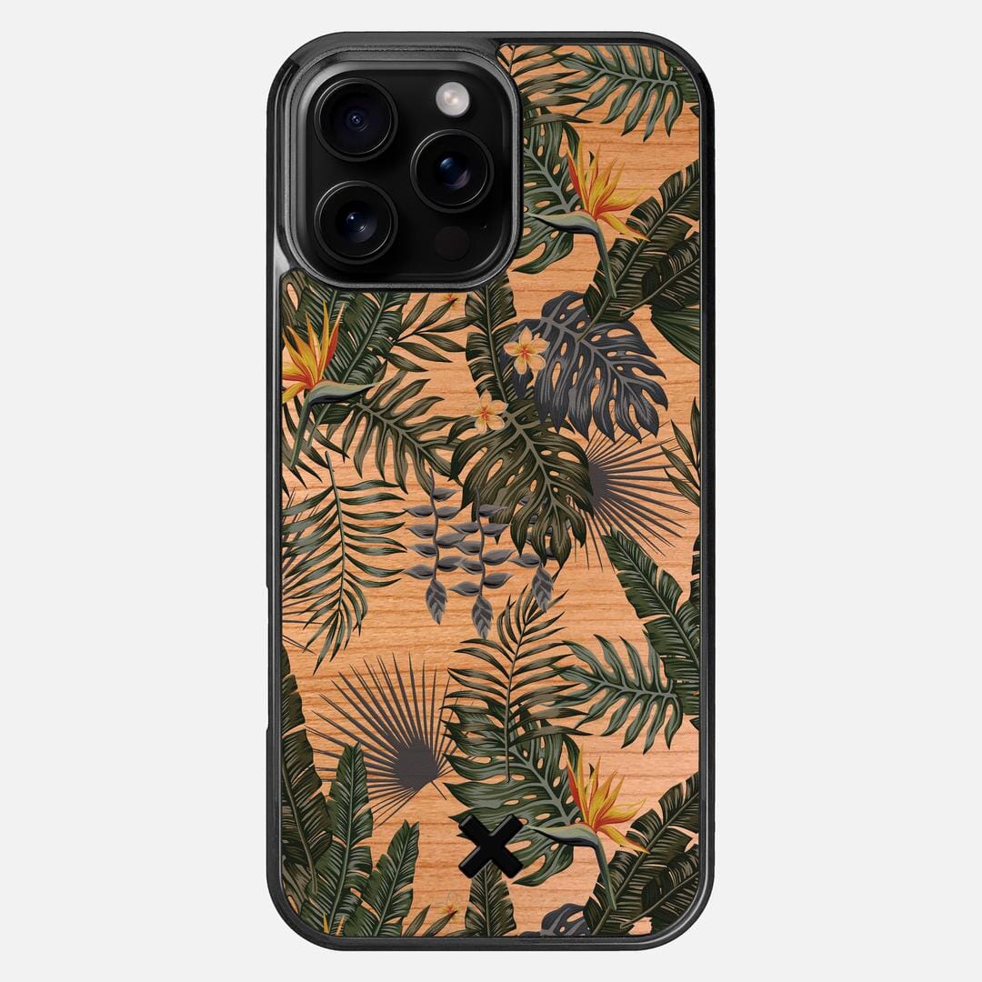 Flora Case for the Apple iPhone 16 Pro Max featuring a UV Printed Cherry Wood backer with the Keyway X Mark#Phone Model_iPhone 16 Pro Max