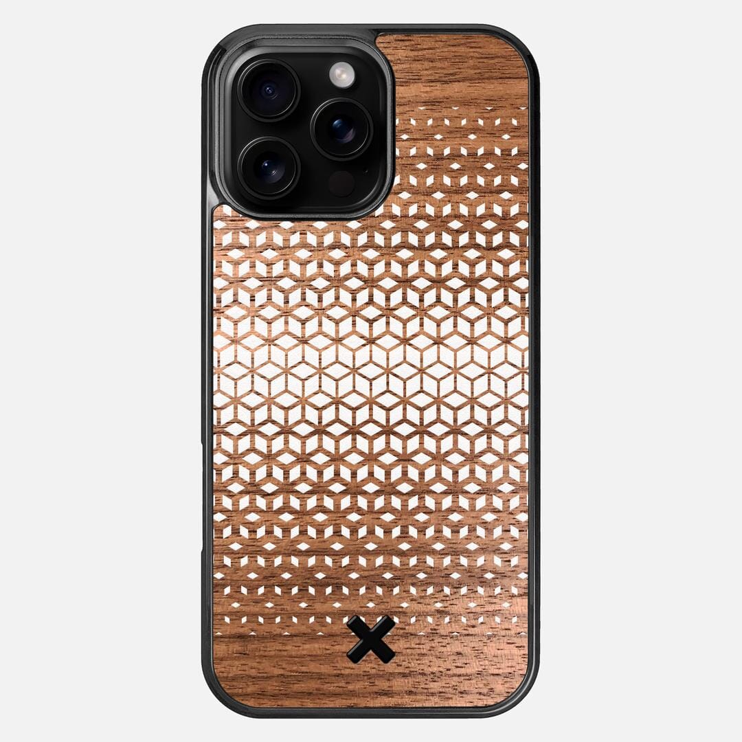 Geo Case for the Apple iPhone 16 Pro Max featuring a UV Printed Walnut Wood backer with the Keyway X Mark#Phone Model_iPhone 16 Pro Max