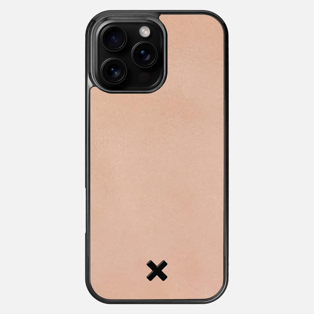 Natural Leather Case for the Apple iPhone 16 Pro Max featuring a Genuine Leather backer with the Keyway X Mark#Phone Model_iPhone 16 Pro Max