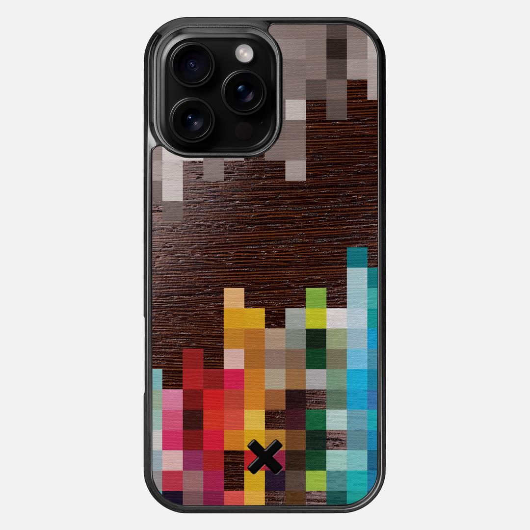 Pixelation Case for the Apple iPhone 16 Pro Max featuring a UV Printed Wenge Wood backer with the Keyway X Mark#Phone Model_iPhone 16 Pro Max