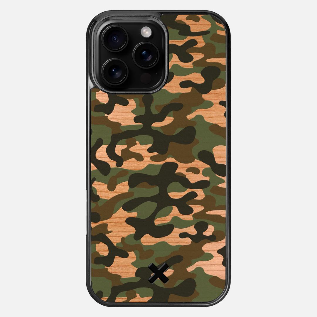 Trooper Case for the Apple iPhone 16 Pro Max featuring a UV Printed and Cherry Wood backer with the Keyway X Mark#Phone Model_iPhone 16 Pro Max