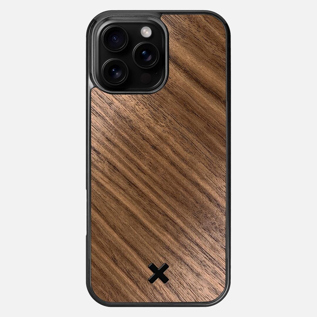 Walnut Pure Case for the Apple iPhone 16 Pro Max featuring a Walnut Wood backer with the Keyway X Mark#Phone Model_iPhone 16 Pro Max
