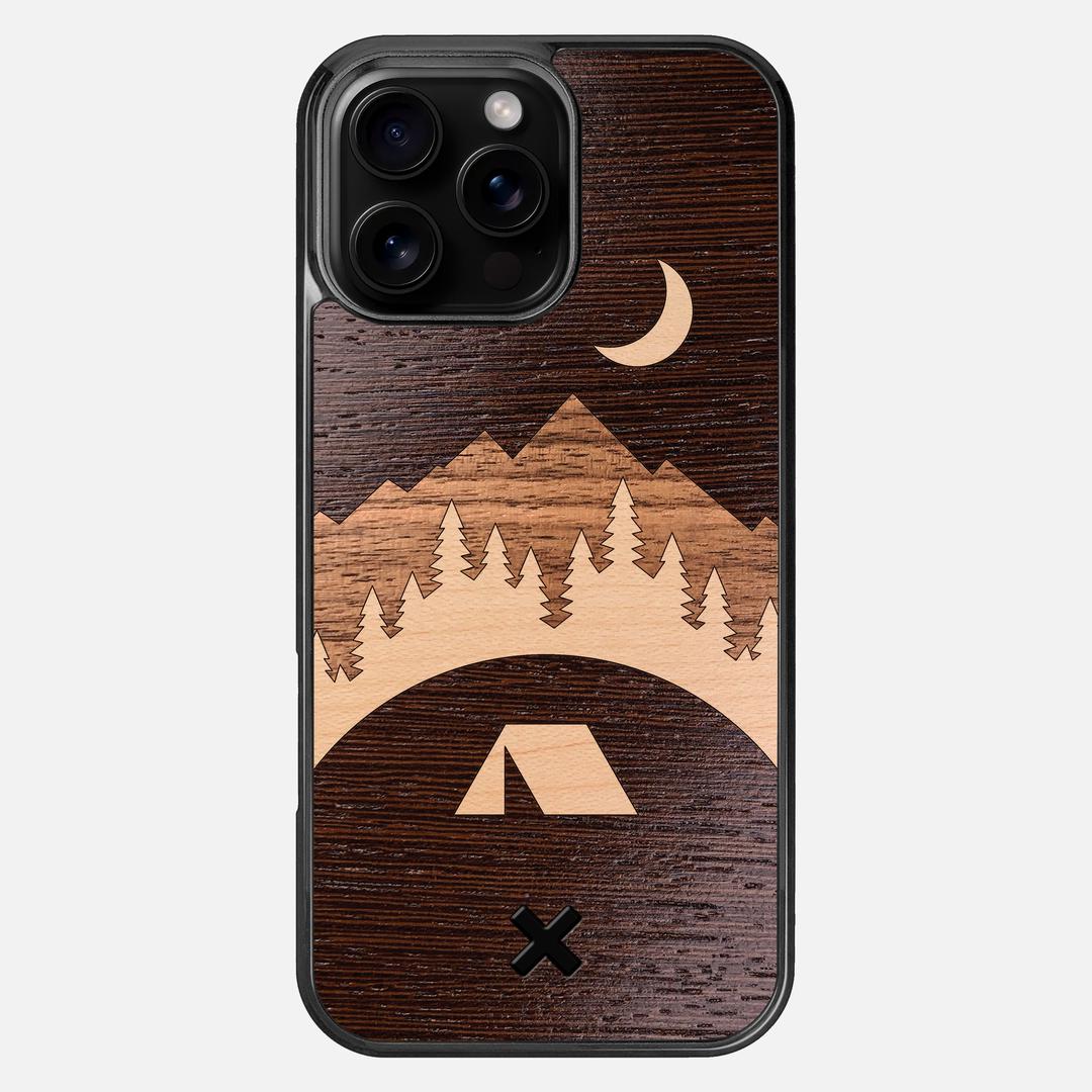 Woodland Case for the Apple iPhone 16 Pro Max featuring a Wenge, Maple, and Walnut Wood backer with the Keyway X Mark#Phone Model_iPhone 16 Pro Max