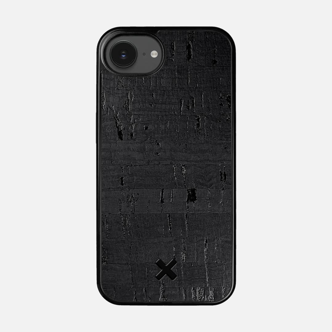 Black Cork Case for the Apple iPhone 16e featuring a Genuine Cork backer with the Keyway X Mark#Phone Model_iPhone 16e