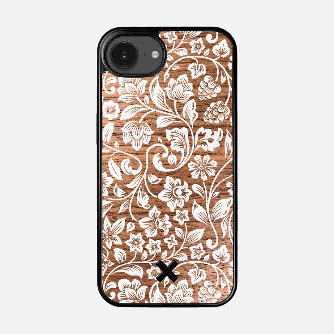 Blossom Case for the Apple iPhone 16e featuring a UV Printed Walnut Wood backer with the Keyway X Mark#Phone Model_iPhone 16e