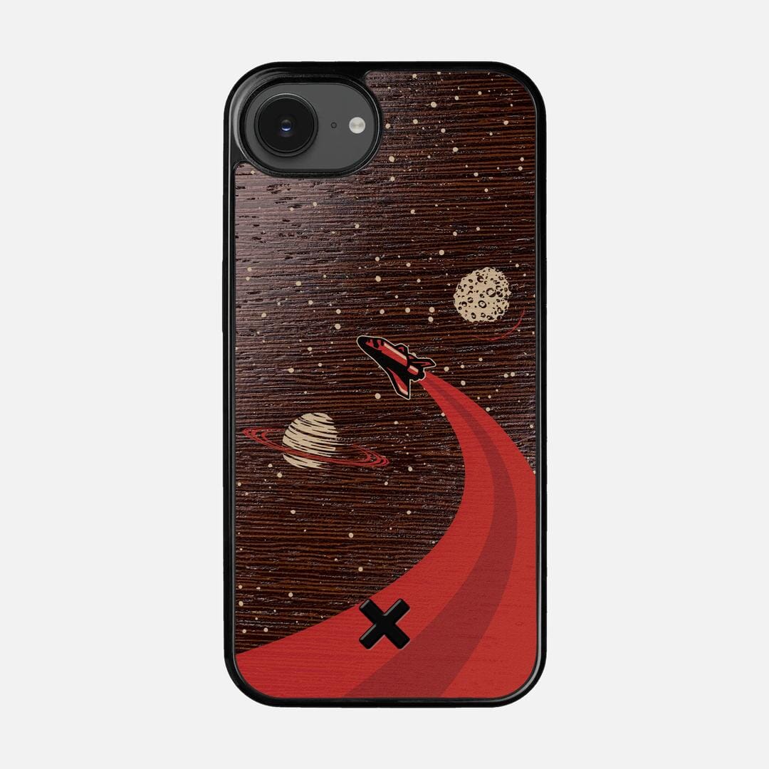 Booster Case for the Apple iPhone 16e featuring a UV Printed Wenge Wood backer with the Keyway X Mark#Phone Model_iPhone 16e